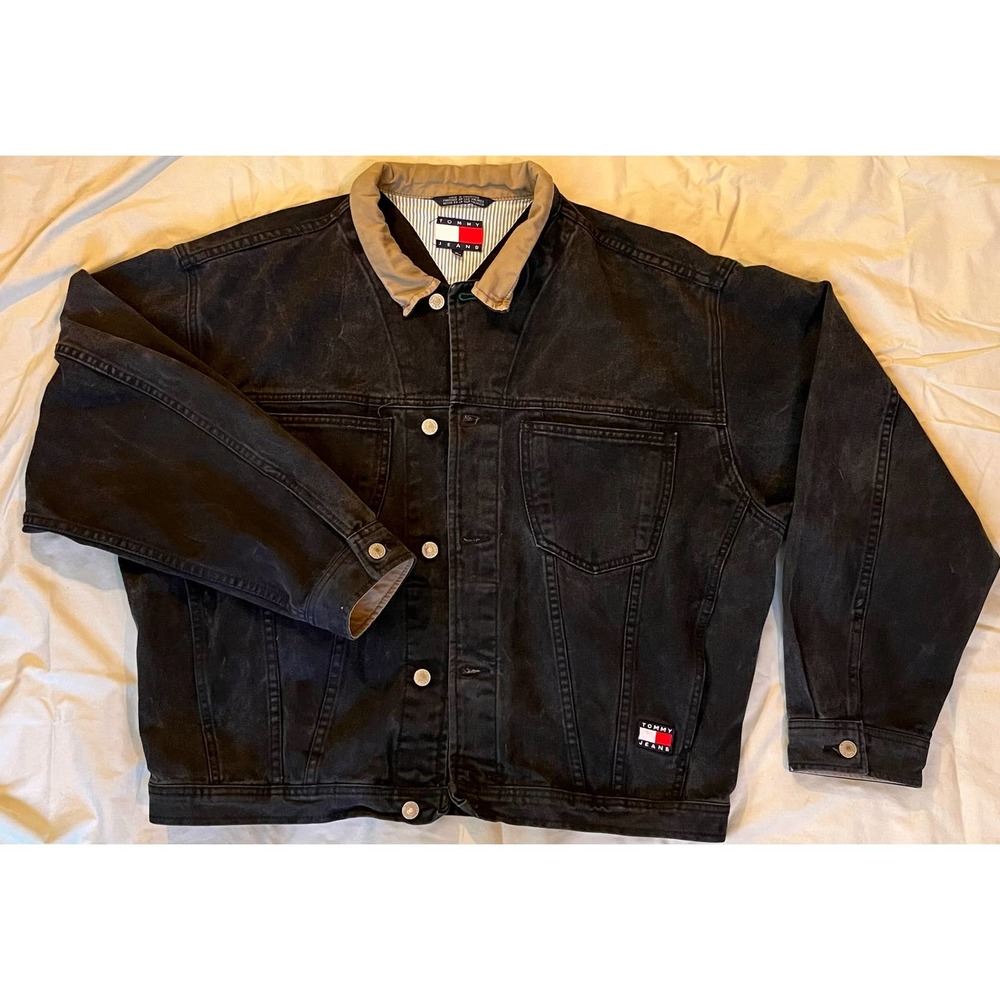 Vintage Black Tommy Hilfiger Jean Jacket